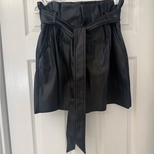Zara Black Faux Leather Skirt